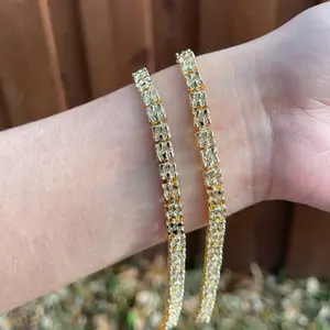 Squared Nugget Bracelet - 14k Gold laminated
