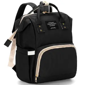 COMOMY Diaper Bag Backpack, 15.7'' × 9.84'' × 6.3'', Multifunctional Mommy Nappy Bags with Insulated Pockets, Waterproof, Large Capacity, Black