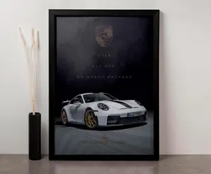 2025 Porsche 911 GT3 Weissach Package Poster Unframed - High-Performance Automotive Art Print - Porsche Motorsports Decor for Car Enthusiasts
