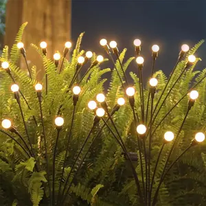 Solar Powered Outdoor Waterproof Vibrant Swaying Lights Garden Lights Firefly Lights for Patio Pathway Decoration 8LED Outdoor Waterproof Solar Firefly Lights
