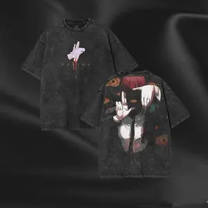 "Dark Signal" Makima - Chainsaw Man Double Printed oversized Vintage acid Washed graphic T Unisex Heavyweight shortsleeve Crewneck Cotton T-shirt, Gift For Anime Fan Lover unisex y2k trendy Streetwear oversize anime manga Top Menswear