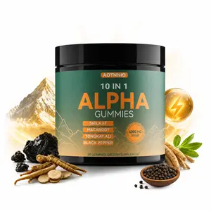 Alpha 10-in-1 Shilajit Gummies for Men & Women | Energy, Stamina & Focus | Ashwagandha, Tongkat Ali, Maca ,Vegan| Zero Sugar| 30 Count-Summervibes