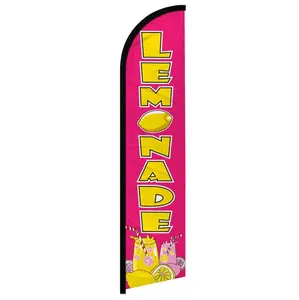 Windproof Large-Size Lemonade Banner Flag with Curved Sleeve, Festive & Party Home Supplies Backdrop