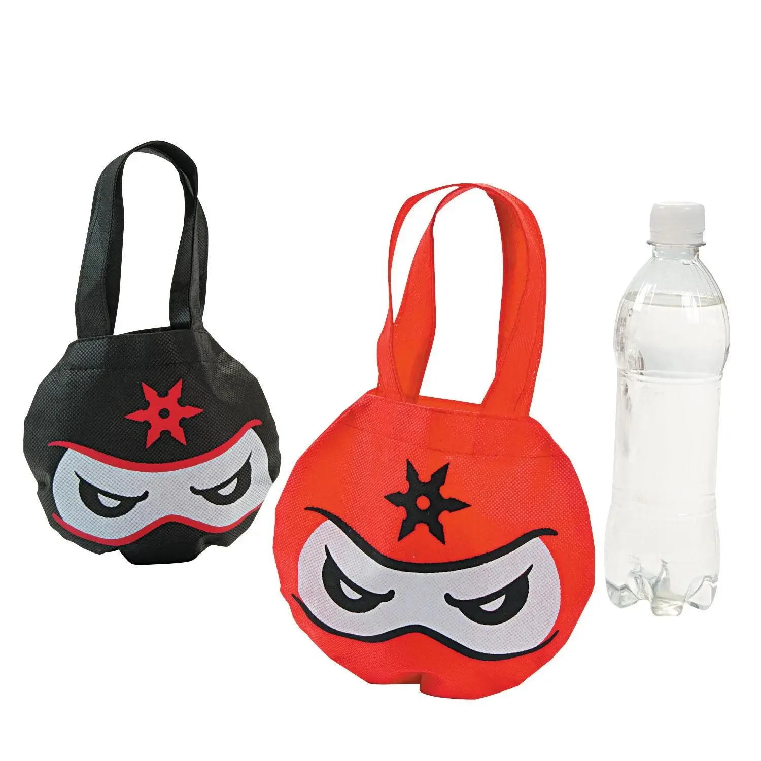 7" Mini Ninja Nonwoven Tote Bags - 12 Pc.