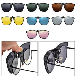 Fashionable TR Polarized Anti Glare Sunglasses Clip On Driver Goggles Night Vision Goggles Travel Fishing Myopia Sunglasses