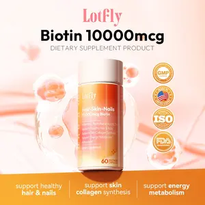 LOTFLY Hair Growth Hair Skin Nails Vitamins Vegan Gluten Free GMO Free  Made in the USA Healthcare Dietary Edible Fitness Biotin Zinc