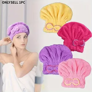 Women's Quick-Dry Bath Cap, Elegant Bow Design, Super Absorbent Towel, Essential Fast Dry Bathroom Accessory, Soft Texture, Beauty Care, Shower Essentials