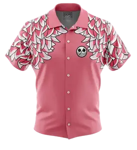 Doflamingo Pattern One Piece Button Up  Hawaiian Shirt
