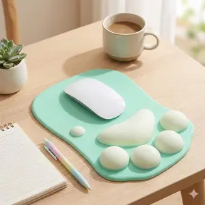 Ergonomic Silicone Wrist Rest Mouse Pad: 15-Degree Support for Office, Gaming & Home Use. Food-Grade Soft Material, Anti-Slip Edge, Reduces Wrist Fatigue. Compatible with Laptop & Desktop.