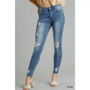 Umgee Distressed Skinny Jeans with Edge Detail