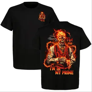 Doc Holliday Not Me I’m In My Prime T-Shirt, Fiery Western Outlaw Shirt, Burning Skeleton Gunslinger Streetwear for Men & Women