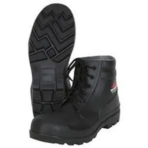 MCR Safety BPB6S 6 Inch Black PVC Boots with Lace-Up Strings Steel Toe and Steel Shank Cleated Sole Polyester Liner for Boy - Sock