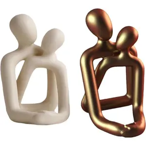 Valentine's Day style decorative figurines, creative multi-functional couple-shaped resin figurines, suitable as gifts for your partner, decorative items, room and living room decoration statues, perfect Valentine's Day indoor decoration