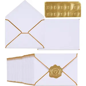 100 Pack A6 Envelopes 4x6 Card Envelopes V Flap with  Border for Office, Wedding , Invitations, Graduation,  Shower, Parties (White, 4.75 x 6.5 Inches)