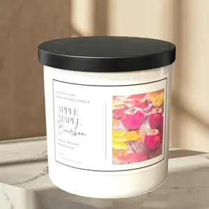 Apple & Maple Bourbon Candle Hand Poured 8 oz Soy Wax Blend with Apple Cinnamon Orange Bourbon Butter Maple Vanilla Aroma Decoration Perfume