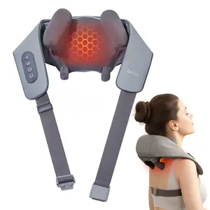 Breo N5 Mini Neck Massager with Heat Electric Massager for Neck & Shoulder Shiatsu Shoulder Massager Massage Pillow for Neck Back Shoulder Deep Cervical Massage for Muscle Relaxation Comfort Somatic Therapy Device Adjustable Vibration Intensity