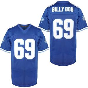 【TikTokShopBlackFriday】Men's Billy Bob #69 Texas Football Jersey Blue Color Stitched Size S-3XL, V-neck Short Sleeve Rugby Shirt