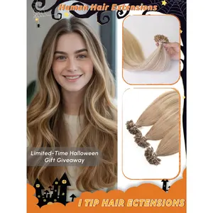 Vades U-Shaped Human Hair Extensions, 30g/50 strands/pack, Brazilian Straight Hair, New York Hair Extensions, Slavic Hair Extensions, Halloween, bombshell extensions,12-20 inches
