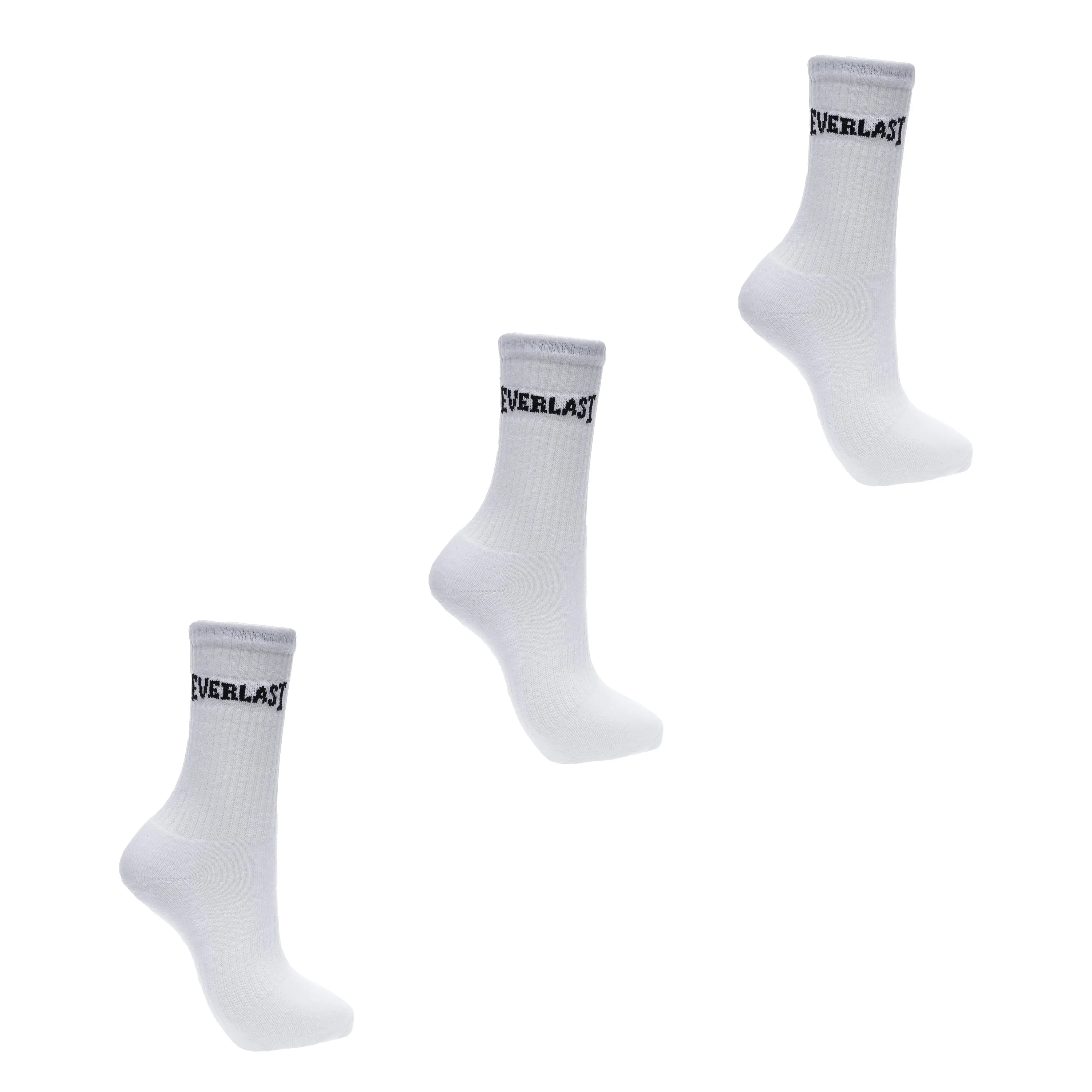 Women's Crew Sports Socks 3-Pack, Dry-Fit Fabric, Ribbed Design, Secure Fit, Dry-Fit Sports Socks, High Intensity Sports Socks