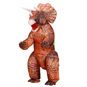 3D Printed Triceratops Polyester Inflatable Costume, No Battery, Youth Adult Size, Fits 155-190cm, Halloween Cosplay Party Use