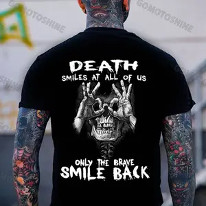 DEATH SMILES AT ALL OF US Skull With OK Print Men's T-Shirt