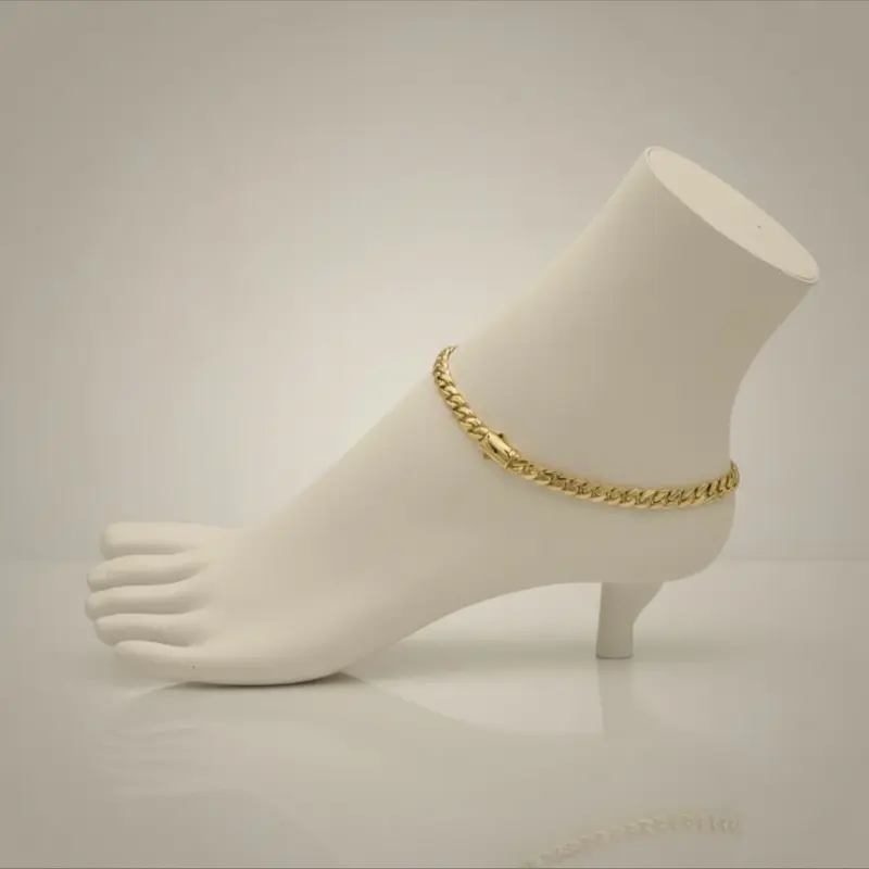 Yoan Jewerly Brazalete para el pie o ankle Gold plated con cierre cuadrado