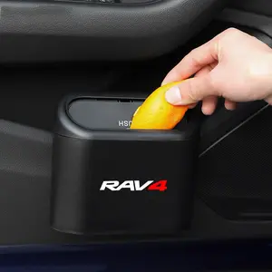 Car Trash Can Auto Storage Box, Rubbish Holder Bin Accessories for Toyota Gr 86 Supra Yaris Rav4 Logo Prius, Durable Car Organizer