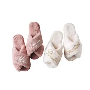 Fluffy Bridal Slippers
