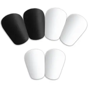 6PCS Mini Shin Guards Soccer, 3.15x1.97 Inch Extra Small Shin Guards for Soccer, Protective Equipment Shins Pads All AgesTeen Adults (Black & White)