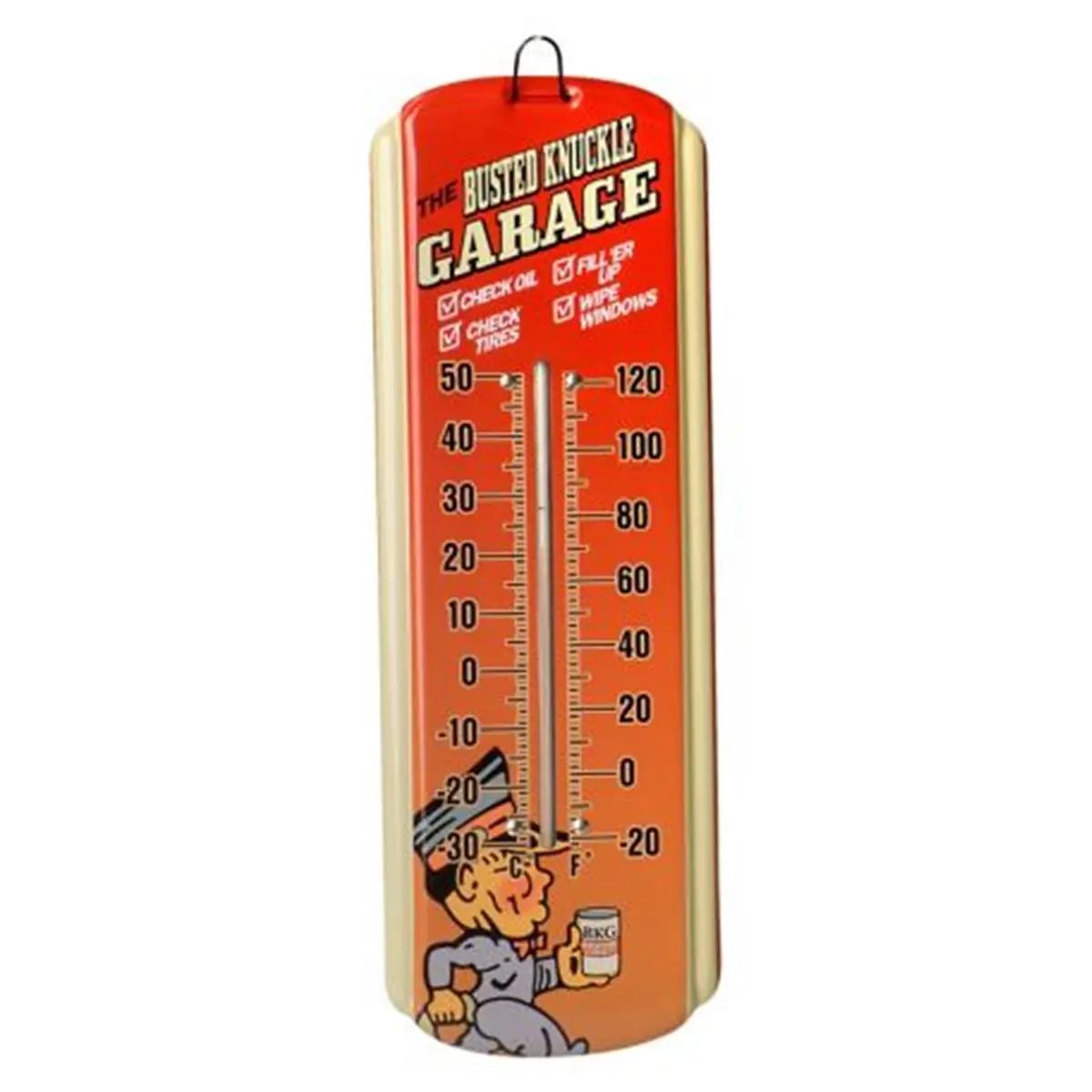 212 MAIN Hardware 0.75 in. Metal Wall-Mount Mini Thermometer for Home Improvement, Garden Use, Fahrenheit Scale, Fade-Resistant