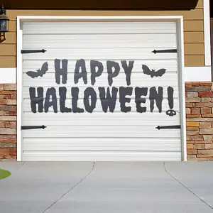 Black Magnetic Happy Halloween Letters + Bats, 17pc Halloween Magnet Set