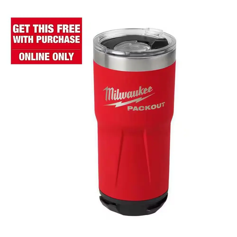 PACKOUT Red 20 oz Tumbler with PACKOUT Connectivity Twist to Lock All-day Hot & Cold Retention Double Wall Vacuum Insulation Dishwasher Safe