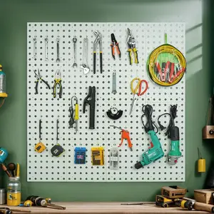 Wall Hole Board, Expandable Wall Storage Board with Hooks, Tool Organizer for Office, Home, Garage Wall Storage, DIY Combination Wall Storage