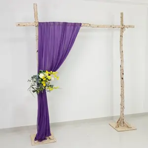 Sheer Wedding Arch Drape – 5ftx14ft Purple Sheer Curtain Backdrop, Ceiling Drapery Panel