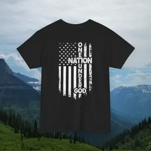 One Nation Under God American Flag T-shirt - Patriotic Christian Religious Tee Shirt