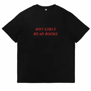 Womens Hot Girls Read Books Graphic Tee White Crewneck Short Sleeve Casual Soft Cotton Streetwear Book Lover Reading Aesthetic Oversized Fit Summer Outfit Gift Idea Booktok Trend Shirt