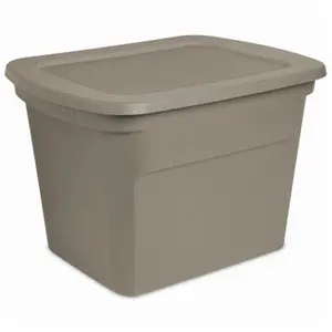 212 MAIN 18 gal Gray Rectangle Storage Tote with Lid - Pack of 8, Home Organizer, Room Decor Storage Box for Focused Home Organization
