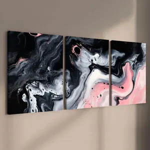 Abstract Marble Pattern Canvas Painting, 3 Counts Wooden Framed Canvas Painting, Wall Art Decor for Home Living Room Bedroom Office, Ornaments