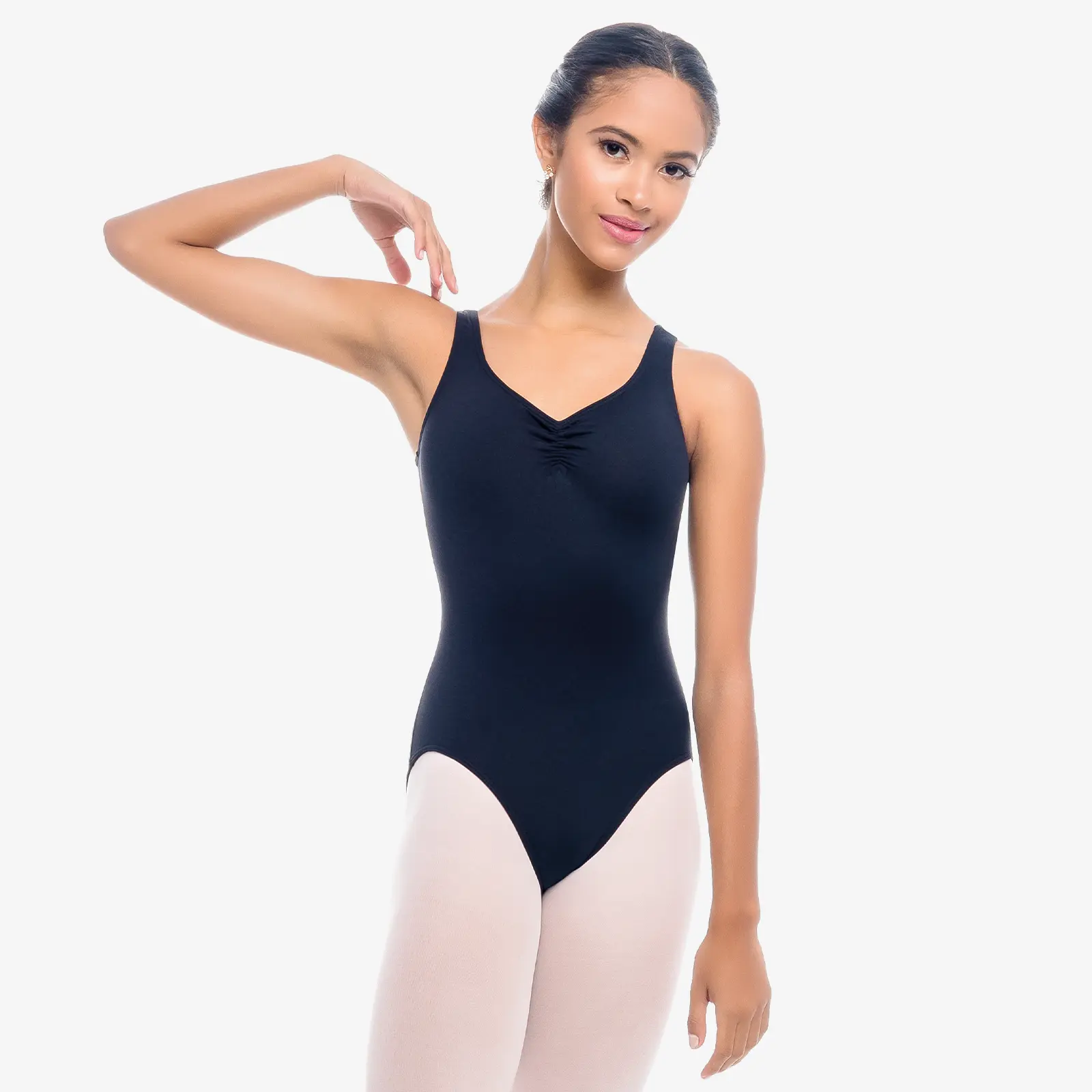 Só Dança SL06 ADULT TANK LEOTARD WITH PINCHED FRONT - Black