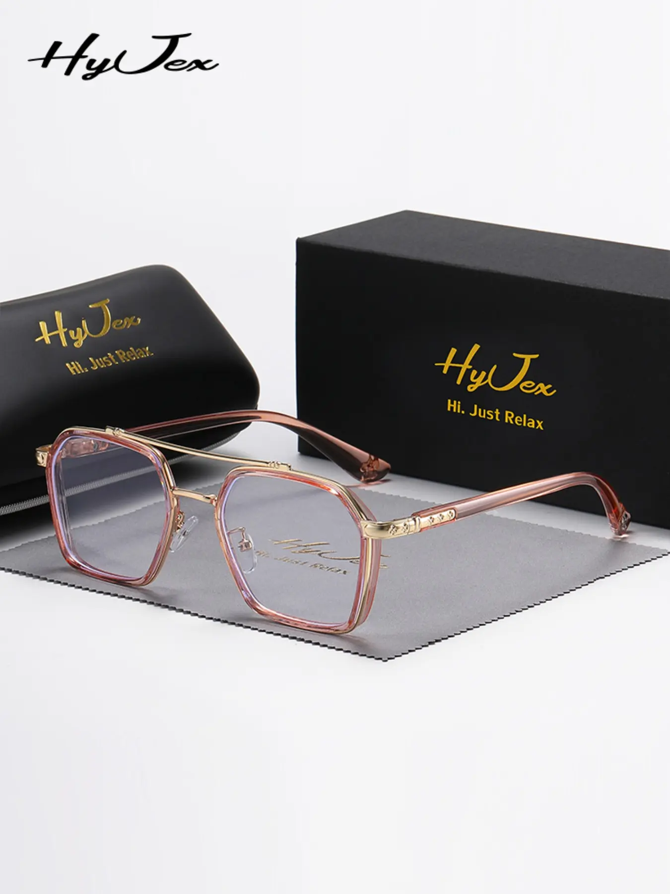 1 Piece Hyjex Square Full Frame Reading Glasses Glasses with a story accompanying your reads UV400 Reading Eyeglasses