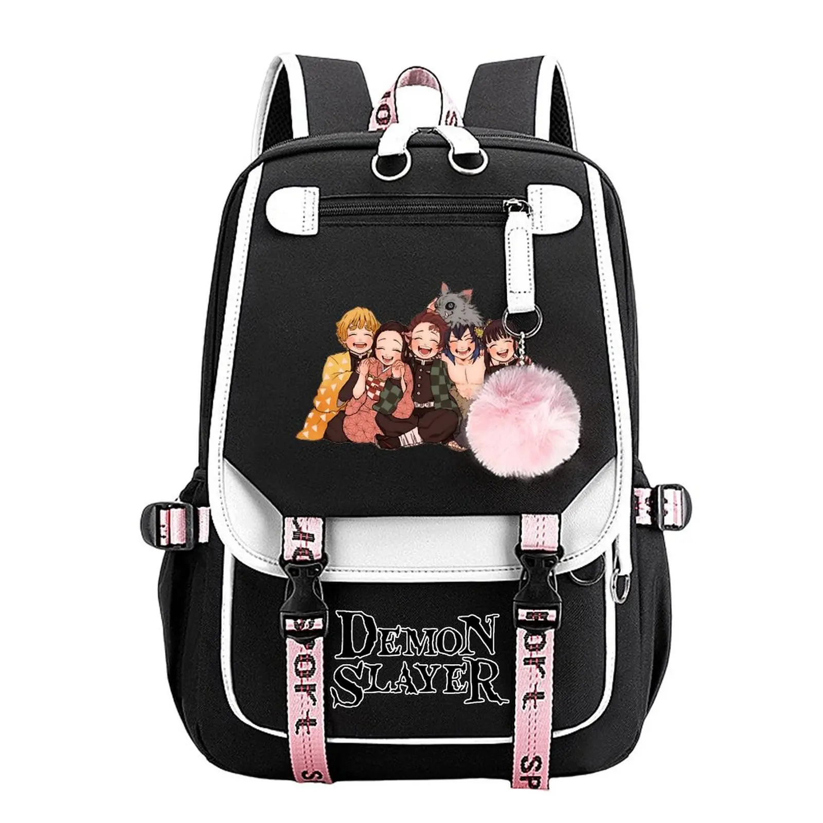Demon Slayer Trendy Youth Backpack – Travel & School Bag,Laptop Backpack  Perfect for Commuting, Camping & Daily Use, Durable Large-Capacity Design, Best Gift for Boys & Girls 11.4''*18.1''