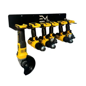 DeWalt 20v 6-Slot Drill Organizer for Efficient Tool Storage and Organization Rust-Resistant Satin Black Finish Wall-Mounted Rack