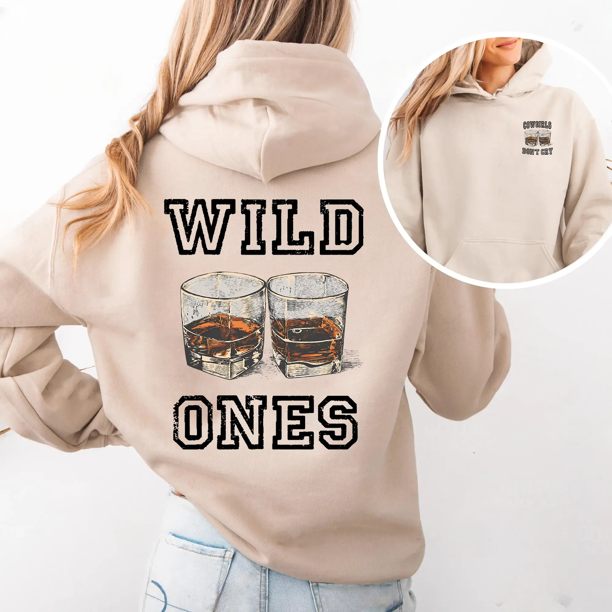 Wild One Hoodie, Whiskey Western, Funny Quote, Trendy Graphic Design, Streetwear, Bourbon Lover Gift