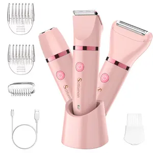 Women's Bikini Trimmer, 3 in 1 Electric Hair Trimmer,Portable Lady Shaver, Rechargeable Body Hair Trimmer for Armpit ,Arm,Leg Facial Hair Trimming, Hair Removal Tools, USB Rechargeable Trimmer, Cordless Charging Trimmer