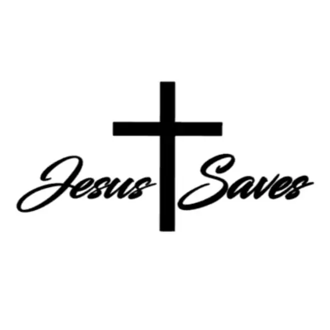 Jesus Saves Decal - Handmade in the US with Weather Resistant Vinyl & Adhesive Backing for Easy Installation