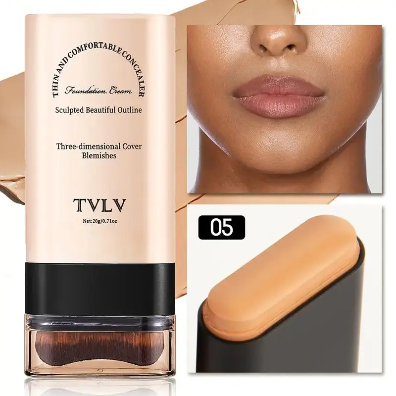 2 in 1 Concealer & Foundation Stick, 1 Box Waterproof Radiant Concealer & Foundation, Hydrating Flawless Coverage Makeup Tool for Women & Girls, Cosmetic, Moisturizing Solid Foundation