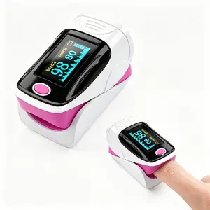 Pink Portable Fingertip Pulse Oximeter, 1-Touch Measurement, HD Display, Auto On/Off, Compact & Lightweight, For All Ages, Home & Travel Use, Includes Lanyard, Ideal Mother's Day Gift for On-the-Go Users