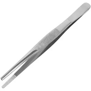 Stainless Steel Dressing Forceps, 5.5 Inch Serrated Thumb Forceps for Medical, Veterinary, First Aid, Lab, and Precision Tasks, Strong Grip