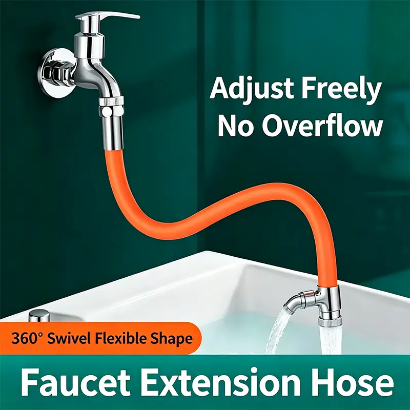 Faucet Extension Tubes for Garden, Portable Shower Head Faucet Extender Sprayer, Anti-Splash 360 Rotation Shower Hose for Home, Bathroom, Kitchen, Hard To Reach Areas