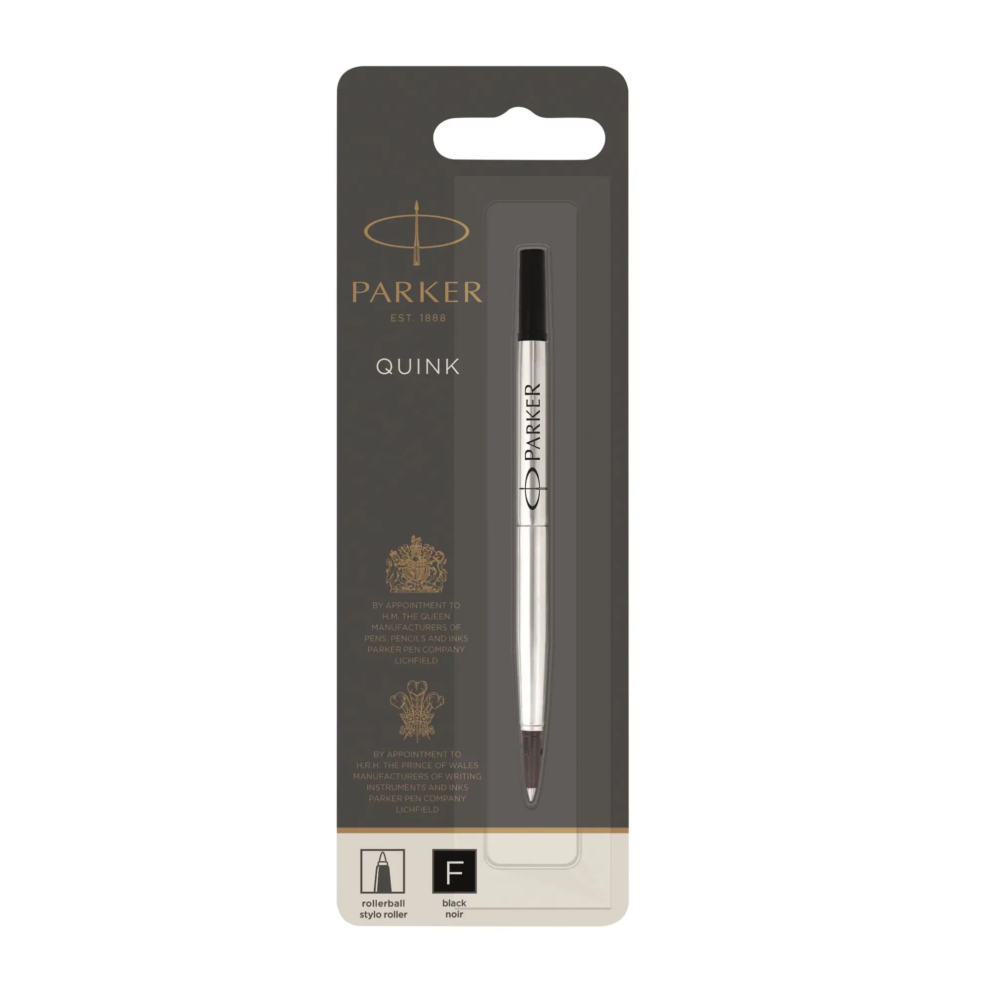 Parker® Rollerball Pen Refill, Medium Point, 0.7 mm, Black, 3021331